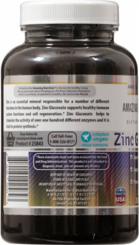 Amazing Nutrition® Amazing Formulas™ Zinc Gluconate Dietart Supplement Tablets 50mg Perspective: left
