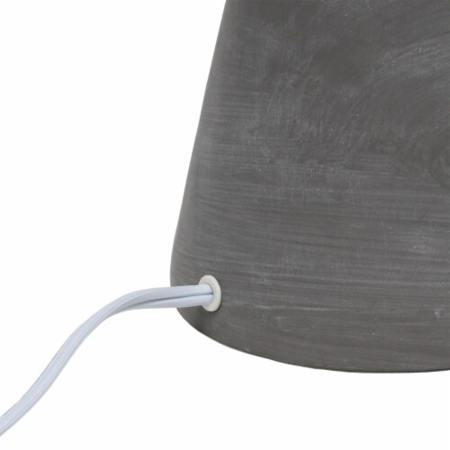 Simple Designs Concrete Pinnacle Table Lamp in Gray with Gray Shade Perspective: left