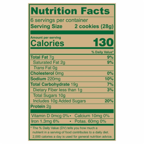 Tate's Bake Shop Vegan Chocolate Chip Cookies Perspective: left