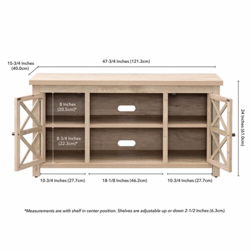 Henn&Hart 47 White Oak/Glass TV Stand, 1 Kroger