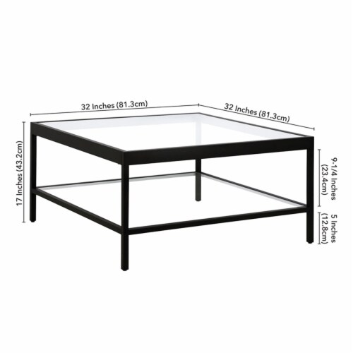 Large black shop square coffee table