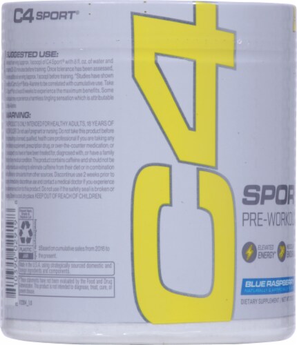 Cellucor® C4 Sport Blue Raspberry Pre-Workout Powder Supplement Perspective: left