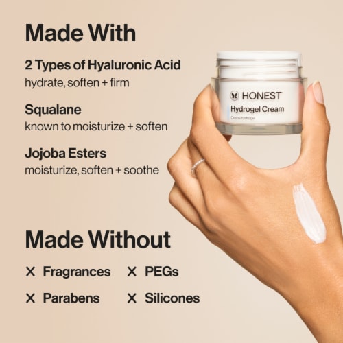 The Honest Company Beauty Fragrance Free Lightweight + Moisturizing Hydrogel Cream Perspective: left