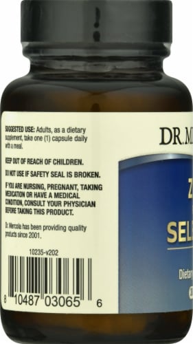 Mercola Zinc Plus Selenium Supplement Capsules Perspective: left