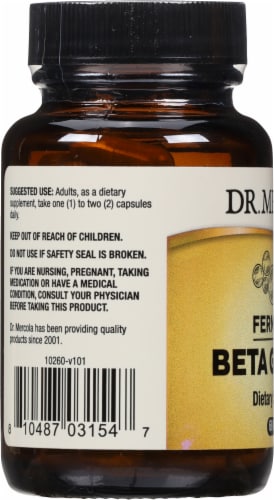 Mercola Fermented Beta Glucans Supplement Capsules Perspective: left