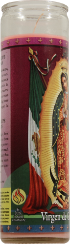 St. Jude Candle Company Virgin de Guadalupe Scented Candle Perspective: left