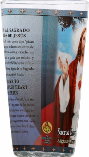 St. Jude Candle Company Sacred Heart of Jesus Drinking Glass Candle Perspective: left