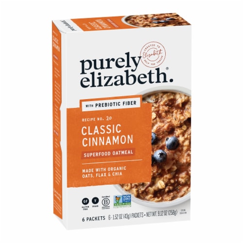 Purely Elizabeth with Prebiotic Fiber Classic Cinnamon Superfood Oatmeal Multipack Perspective: left