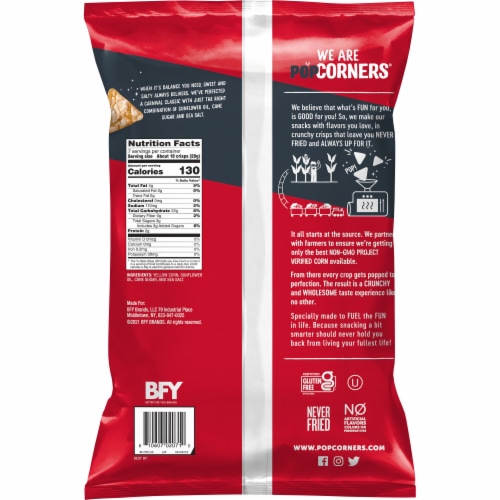 Popcorners® Sweet and Salty Kettle Popped Corn Chips Perspective: left