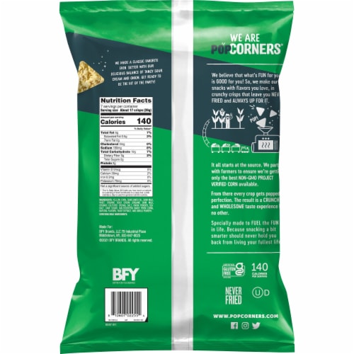 PopCorners® Sour Cream and Onion Popped Corn Chips Perspective: left