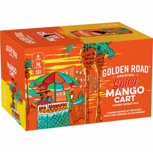 Golden Road Brewing Spicy Mango Beer Perspective: left