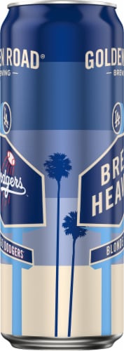 Golden Road Brewing LA Dodgers Blonde Ale Perspective: left
