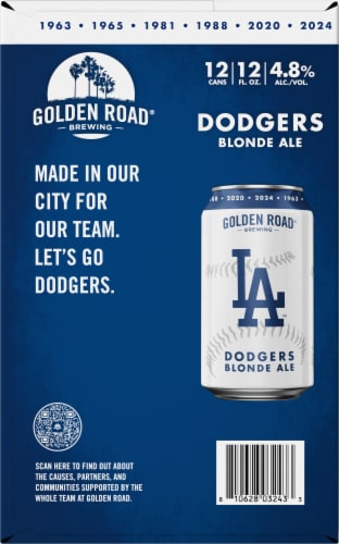Golden Road Brewing® LA Dodgers™ Blonde Ale Pack Perspective: left