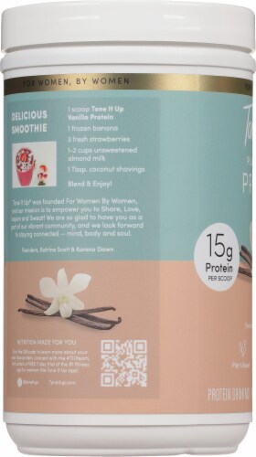 Tone It Up® Vanilla Plant-Based Protein Powder Perspective: left