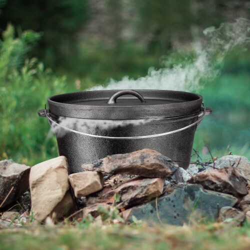 Bruntmor 8.5 Qt Round Cast Iron Pot Pre-Seasoned Dutch Oven w/Lid