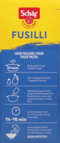 Schar Bonta d'Italia Gluten Free Fusilli Pasta Perspective: left