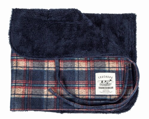 Touchdog 2-In-1 Tartan Plaided Dog Jacket With Matching Reversible Dog Mat Perspective: left