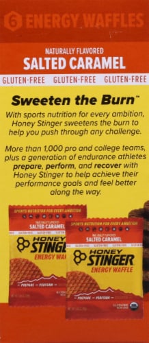 Honey Stinger® Organic Gluten Free Salted Caramel Waffles Perspective: left