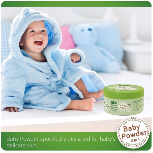 WBM Care Baby Powder | 3 in 1 Skin Repairing, Nourishing & Drying Natural Powder | 4.9 oz Perspective: left