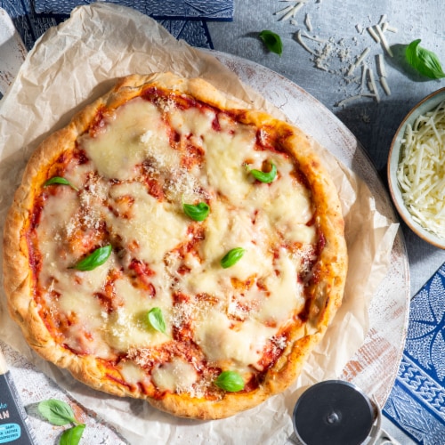 Violife Just Like Mozzarella Shreds Shredded Cheese Dairy-Free Vegan Perspective: left