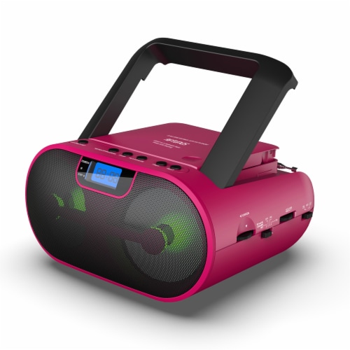 Riptunes CD Player Bluetooth Boombox AM/FM Portable Radio, MP3/CD, USB,  mSD, Aux, Pink, 1 unit - Fry's Food Stores