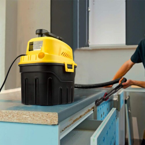 Stanley SL18910P-3 3 Gallon 3 Max HP Portable Lightweight Wet/Dry Vacuum, Yellow Perspective: left