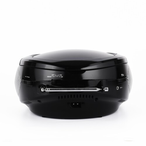Riptunes CD player Boombox- Portable Black Aux-In CD Boombox, AM/FM Radio- Black Perspective: left