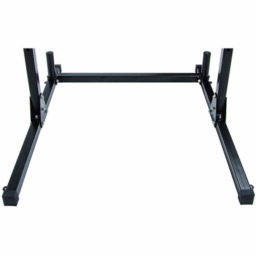 HulkFit Adjustable Power Squat Rack Stand w Hooks Weight Plate