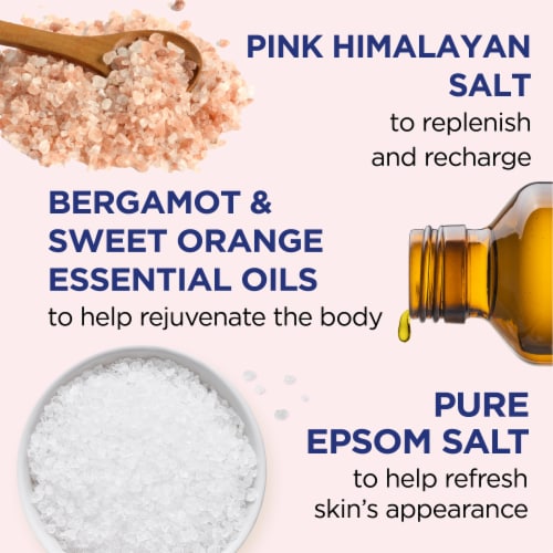 Dr Teal's® Restore & Replenish Pink Himalayan Salt with Pure Epsom Salt Foaming Bath Perspective: left