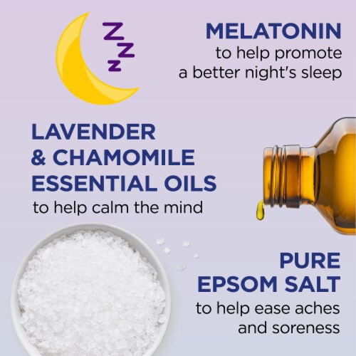Dr Teal's® Sleep Epsom Salt Magnesium Soak with Melatonin Lavender & Chamomile Essential Oils Perspective: left