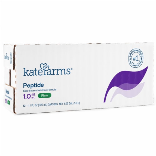 Kate Farms Peptide 1.0 Oral Supplement Plain 11 oz. Carton 12 Ct Perspective: left