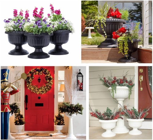 Bloem 18in Grecian Urn Black GU18-00 Perspective: left