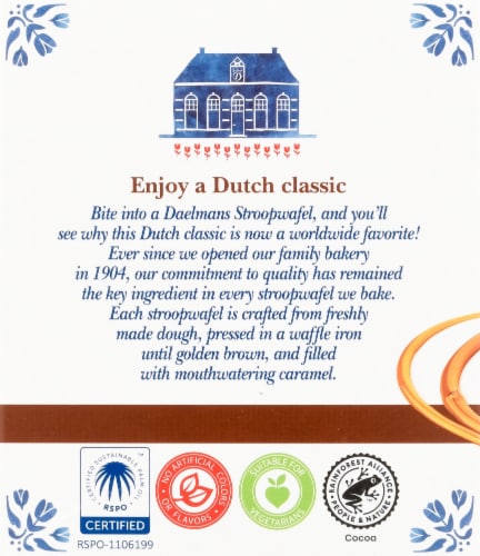 Daelman's® Chocolate Stroopwafels Waffle Cookies Perspective: left