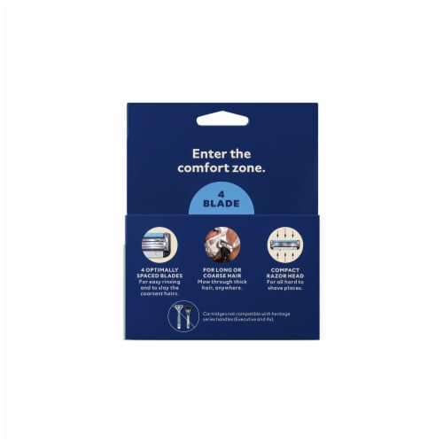 Dollar Shave Club Men's Razor Four Blade Razor Blade Refill Perspective: left