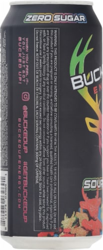Bucked Up Sour Bucks Energy Drink Perspective: left
