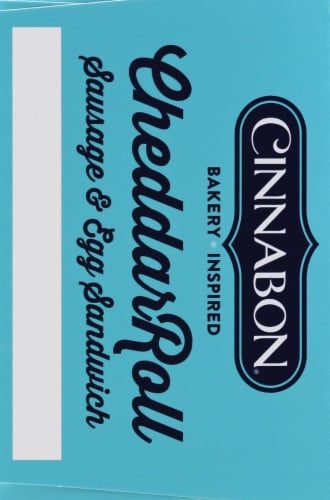 Cinnabon Cheddar Roll Sausage & Egg Sandwiches Perspective: left
