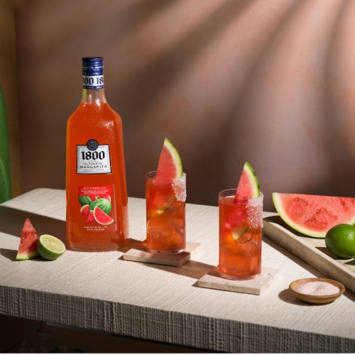 1800 The Ultimate Margarita® Watermelon Prepared Cocktails Ready To Serve Perspective: left