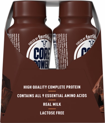 Core Power Chocolate High Protein Milk Shakes Perspective: left