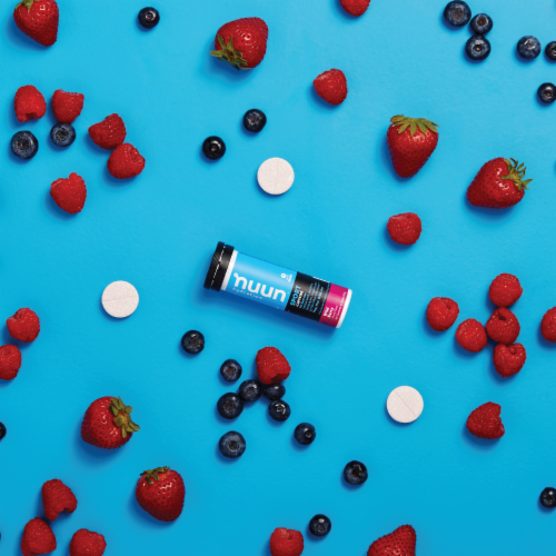 Nuun Sport + Caffeine Wild Berry Beverage Enhancer Tablets Perspective: left