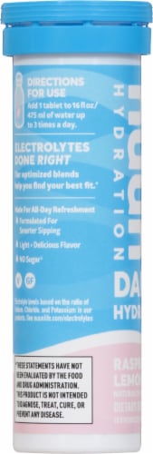 Nuun® Daily Hydration Raspberry Lemonade Effervescent Tablets Perspective: left