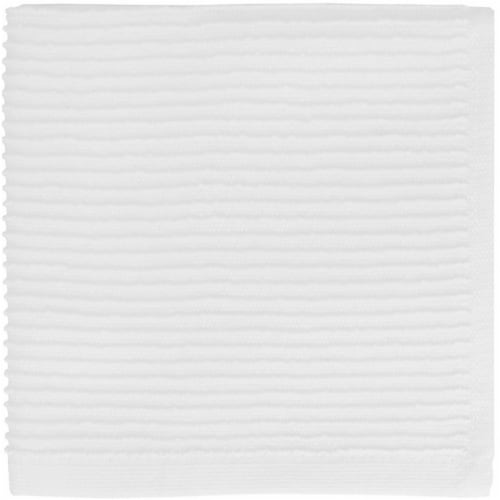 MUKitchen® White Cotton Ridged Dishcloth Perspective: left