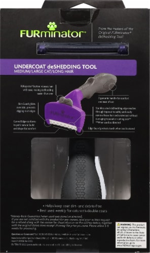 Furminator® Medium/Large Undercoat Deshedding Tool for Long Hair Cats Perspective: left