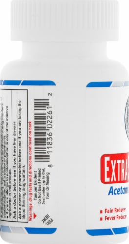 AmeriPharm Extra Strength Acetaminophen Tablets 500mg Perspective: left