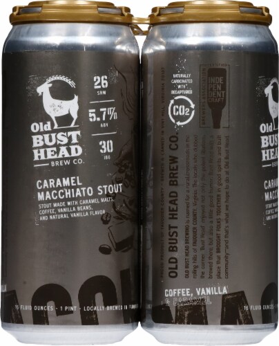 Old Bust Head Brew Co. Caramel Macchiato Stout Perspective: left