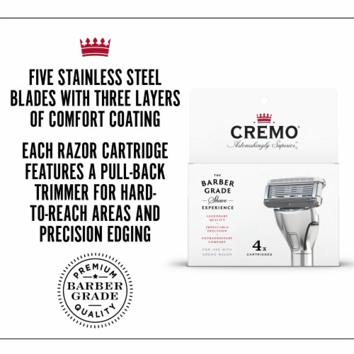Cremo Men's Barber Grade 5-Blade Razor Refills Perspective: left