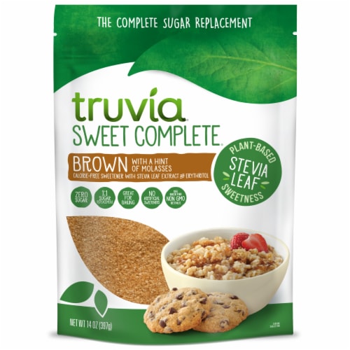 Truvia Sweet Complete Brown Calorie-Free Sweetener with the Stevia Leaf, 14oz Bag Perspective: left