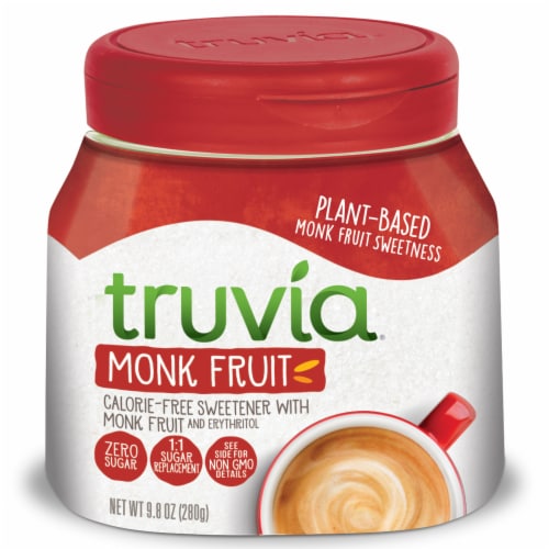 Truvia Calorie-Free Sweetener Jar from Monk Fruit 9.8 oz Jar Perspective: left