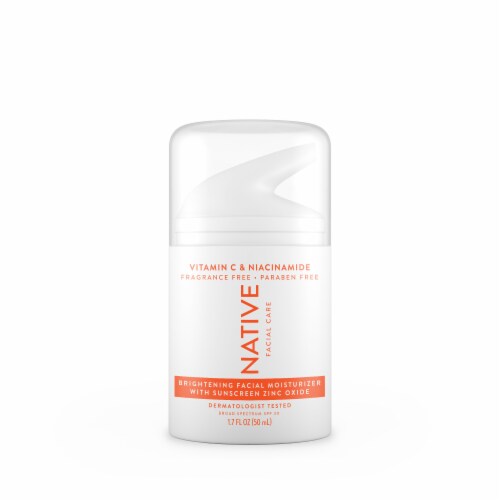Native Brightening Facial Moisturizer with Vitamin C & Vitamin B3 Perspective: left