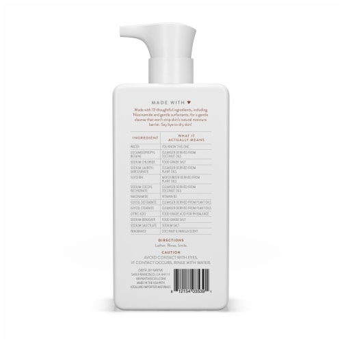 Native Niacinamide Moisturizing Coconut and Vanilla Facial Cleanser Perspective: left