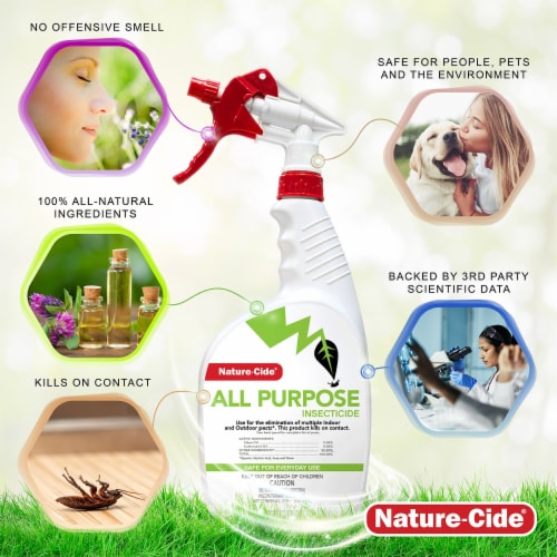 Nature-Cide All-Purpose Insecticide - Natural Roach, Spider, Mosquito and Ant Spray Perspective: left